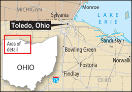 Map of Toledo, Ohio
