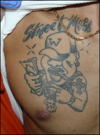 Gang members' tattoos showed that they were all about making money.